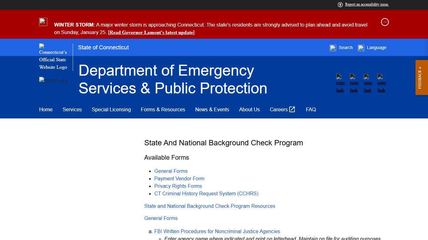 State and National Background Check Program